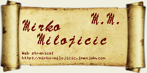 Mirko Milojičić vizit kartica